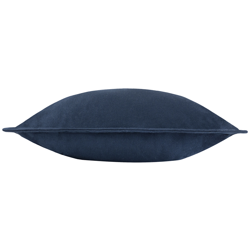Yard Holmfirth Blue Plain Cotton Canvas Cushion 45 x 45cm Image 4