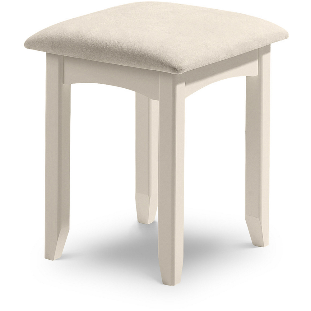 Julian Bowen Cameo Stone White Lacquered Dressing Table Stool Image 2