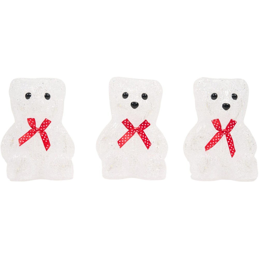 5 Piece Acrylic Bow Bear Decorations White Image 6