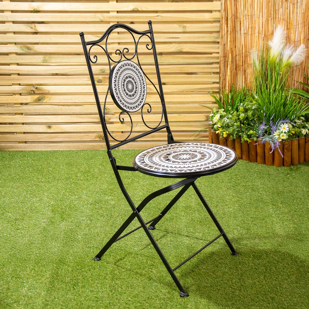 Mabel Mosaic Bistro Set - Black and White Image 9