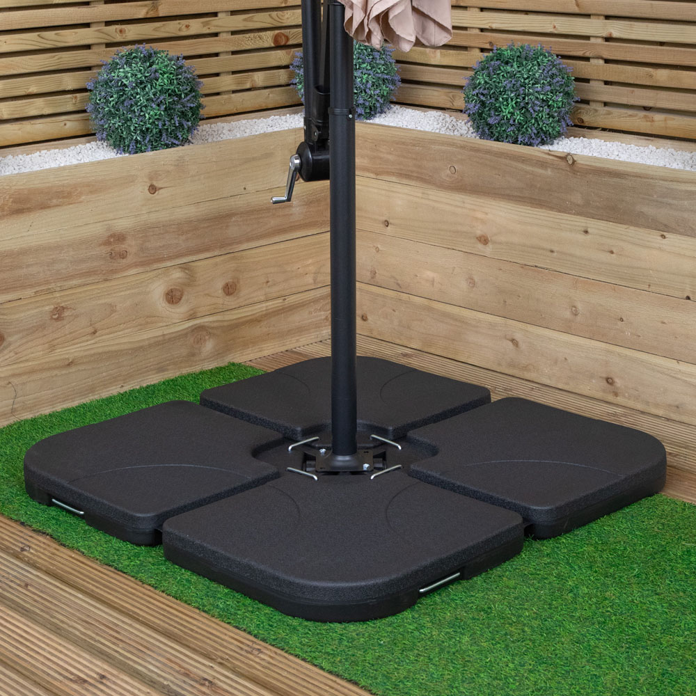 Samuel Alexander Beige Cantilever Banana Garden Parasol with Base Weight 3m Image 4