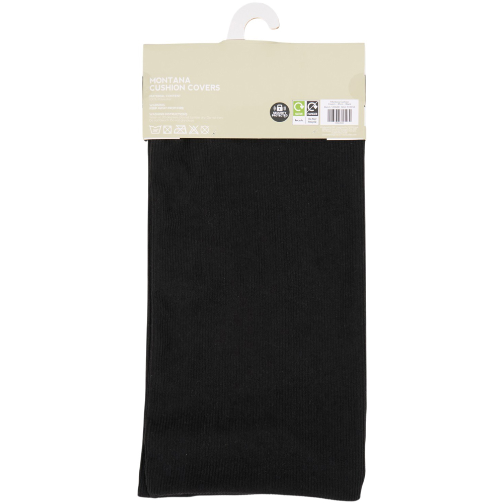 Pack of 2 Montana Corduroy Cushion Covers Black Image 2