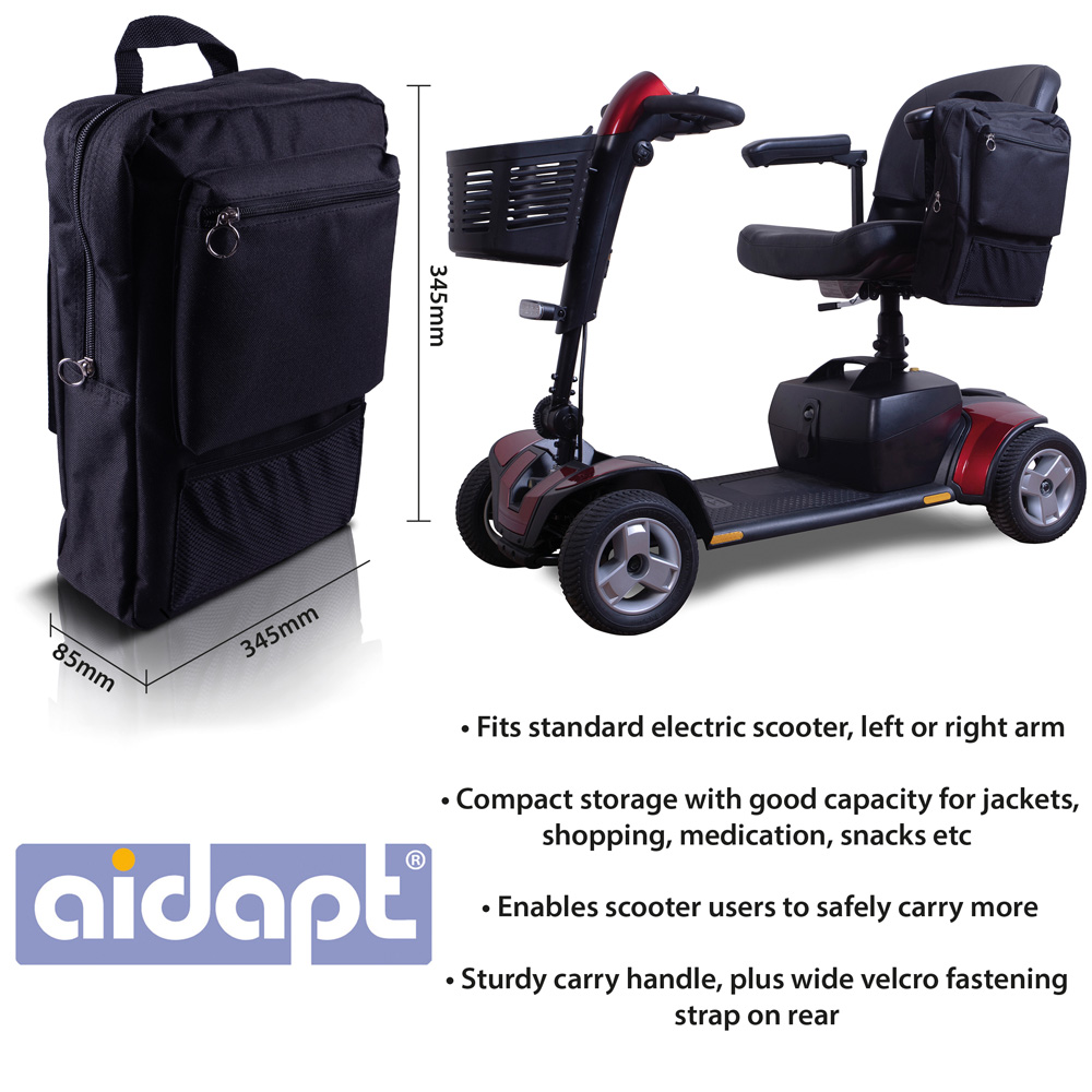 Aidapt Black Mobility Scooter Pannier Bag Image 5