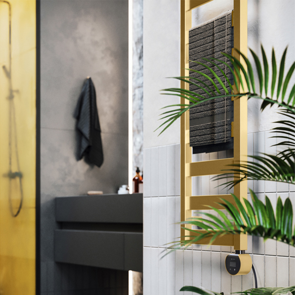 Terma Vivo Brass Electric Towel Rail with VEO Element Controller 1390 x 300mm Image 6