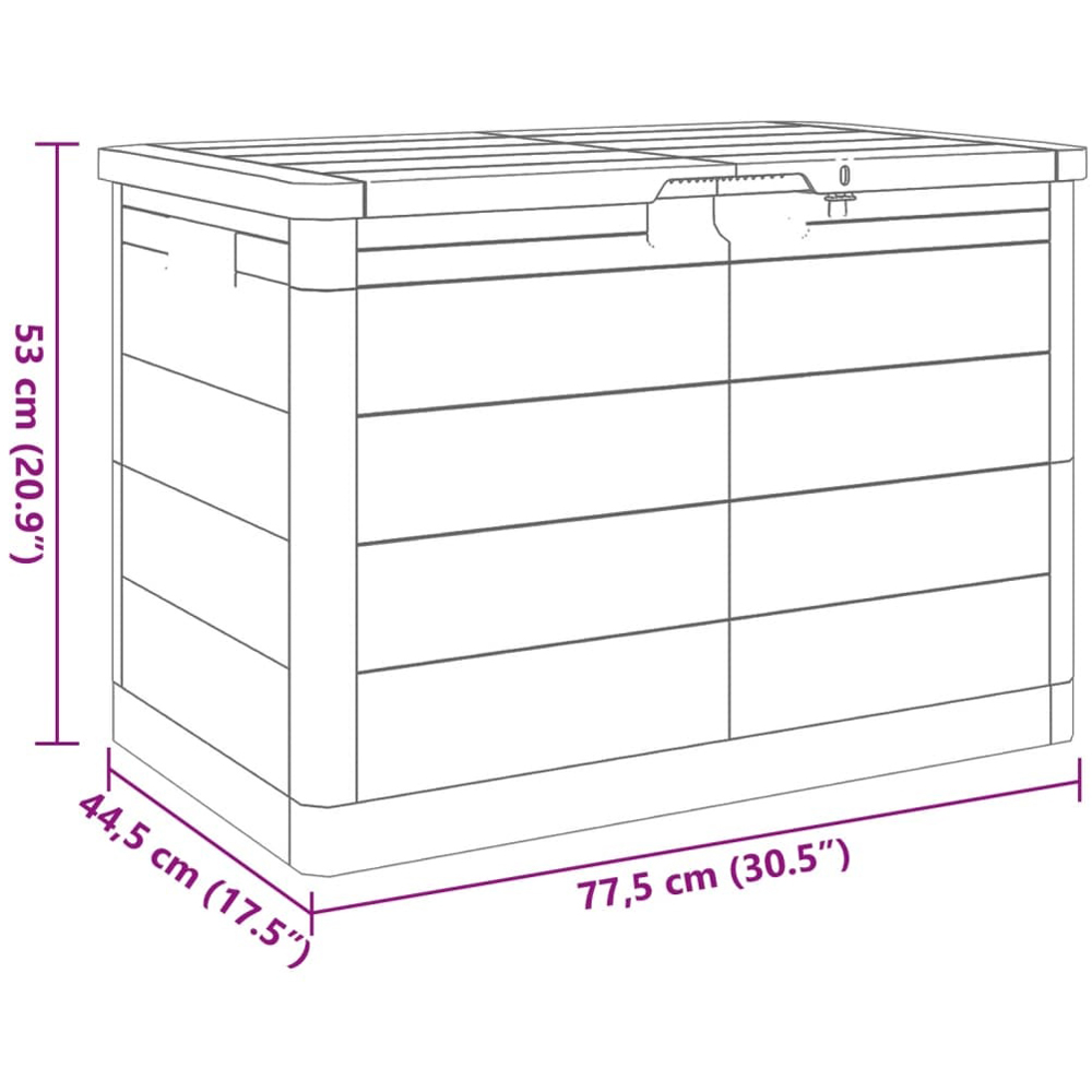 Walplus Grey Polypropylene Wood Texture Garden Cushion Box 53 x 77.5 x 44.5cm Image 9