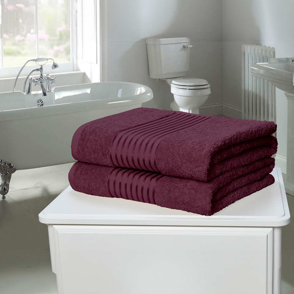Rapport Home Windsor Plum Cotton Face Cloth Image 2