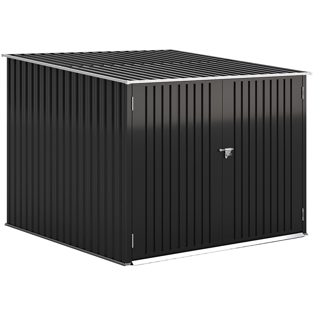 Living and Home 6.4 x 6.7ft Galvanised Steel Bicycle Storage Shed Image 1