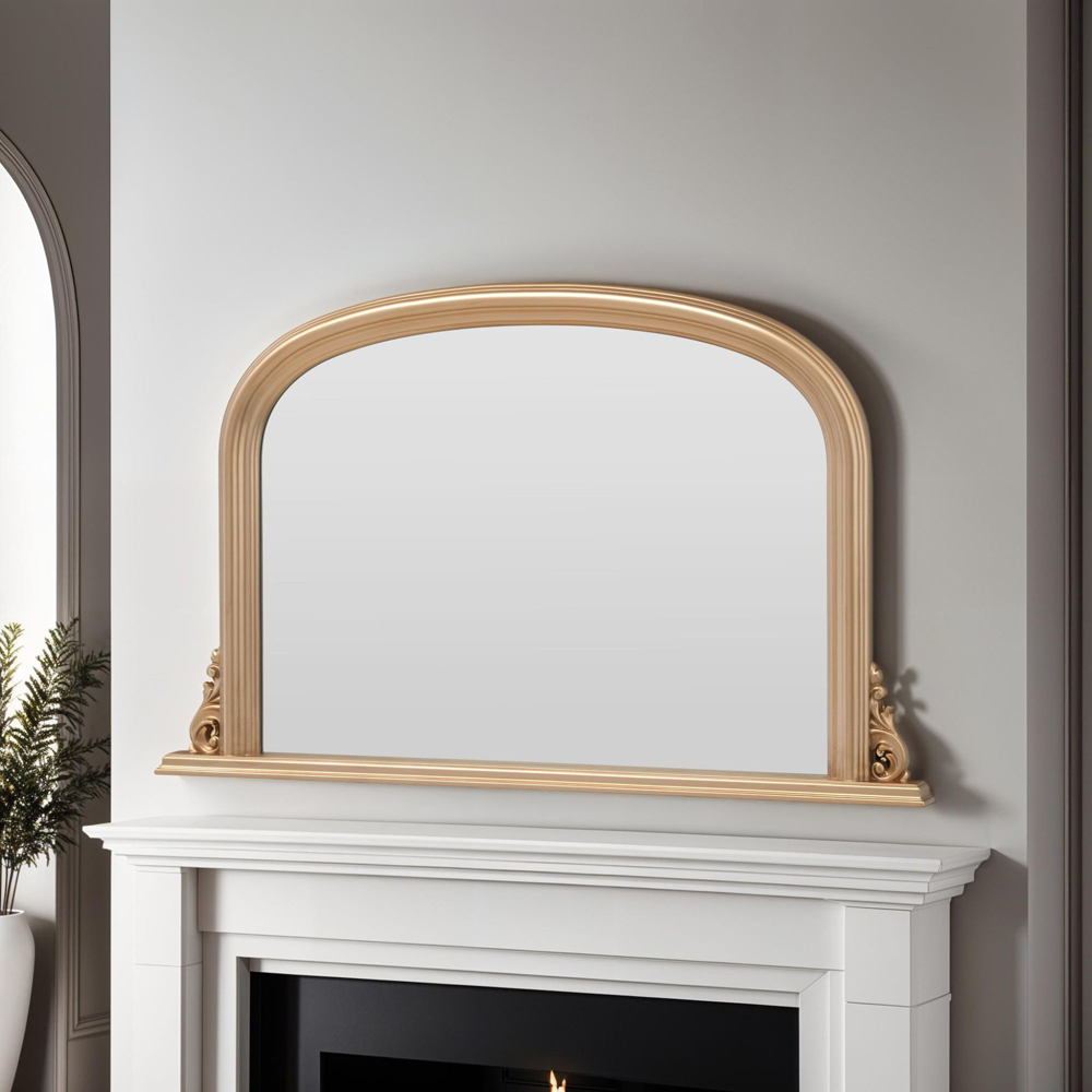 Yearn Classic Gold Arched Overmantle Mirror 77 x 122cm Image 3