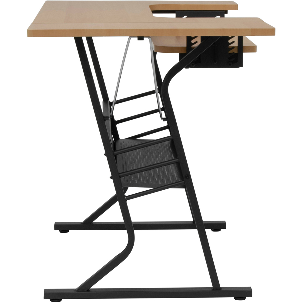 Sewing Online Eclipse 13368 2 Shelf Black and Maple Hobby and Sewing Table Image 3
