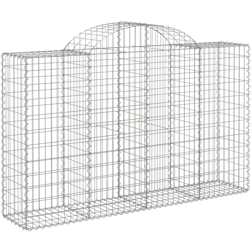 vidaXL Silver Galvanised Iron Arched Gabion Basket 200 x 50 x 120/140cm 13 Pack Image 1