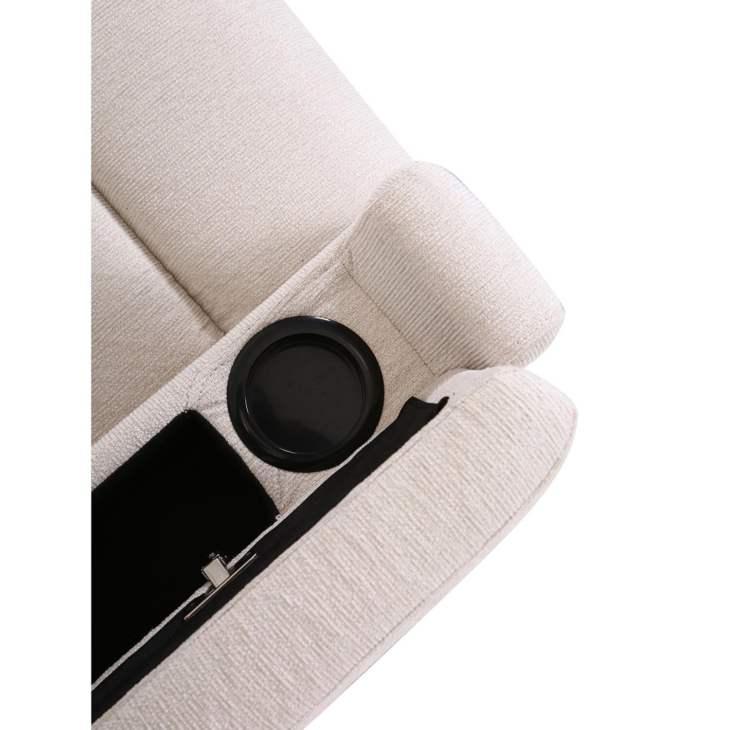 Heritage 3 Seater Ivory Manual Recliner Sofa Image 6