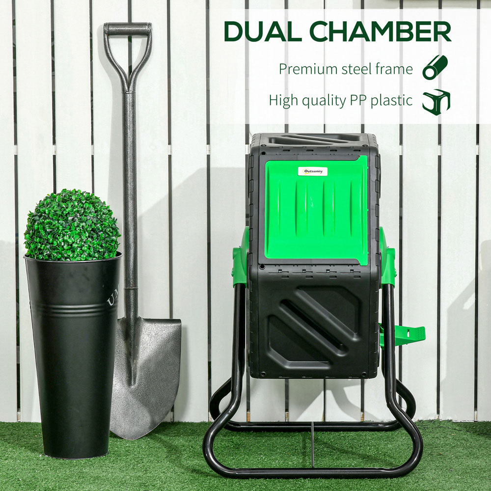 Outsunny 65L Black Steel Garden Compost Bin Image 7