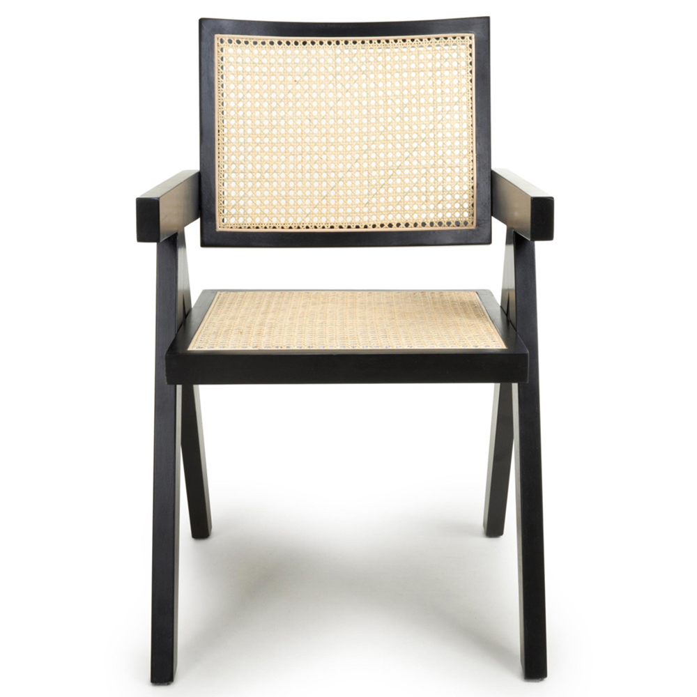 Shankar Dublin Set of 2 Black Rattan Dining Chair Image 5
