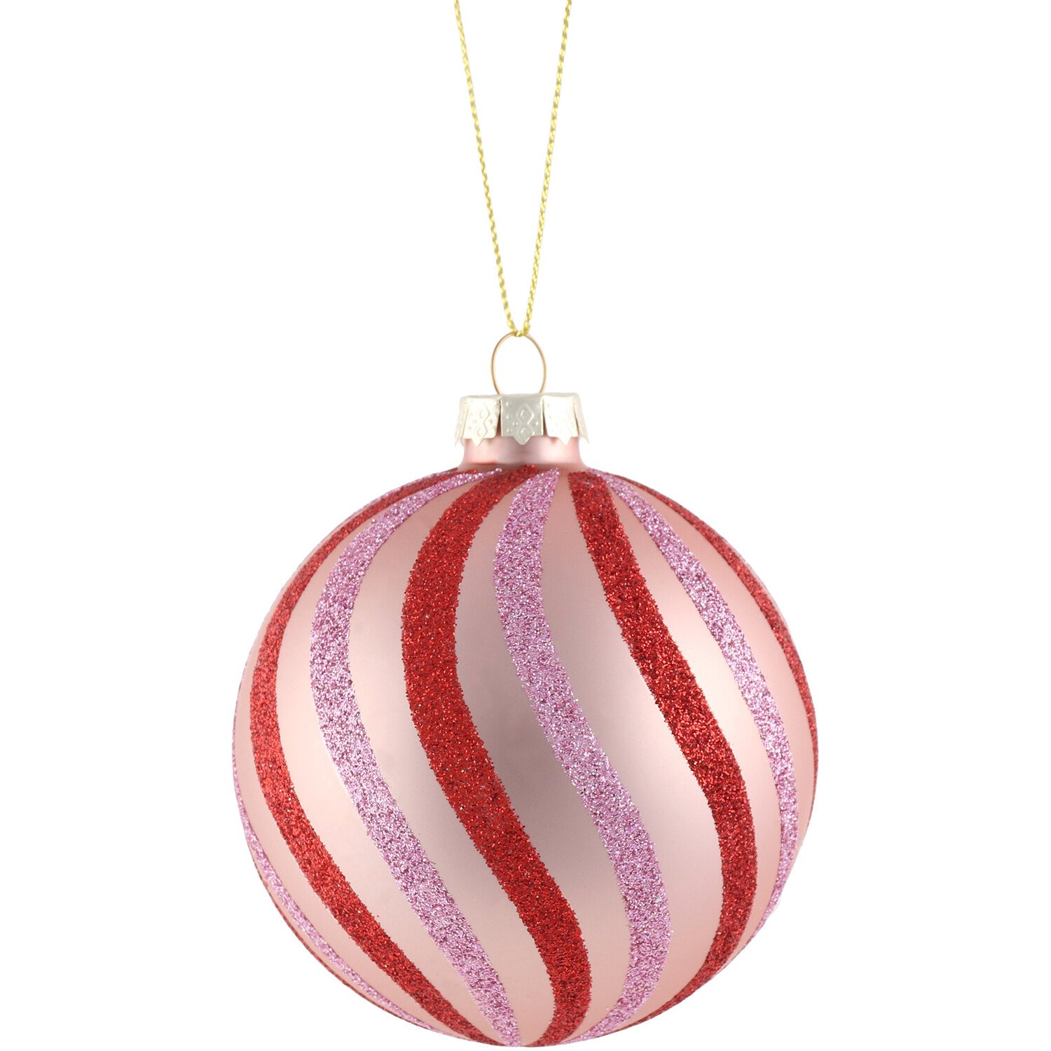 Pink and Red Swirl Bauble Image 1