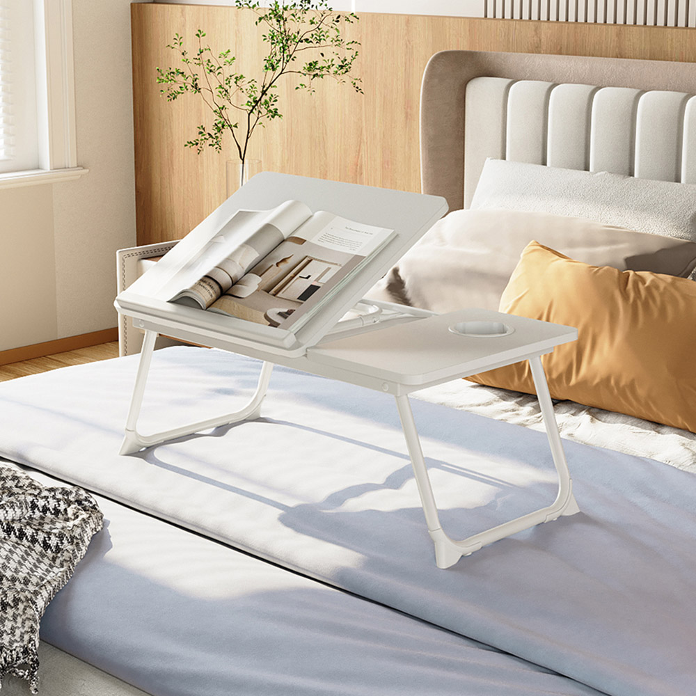 Living and Home Warm White Foldable Laptop Bed Table Image 3