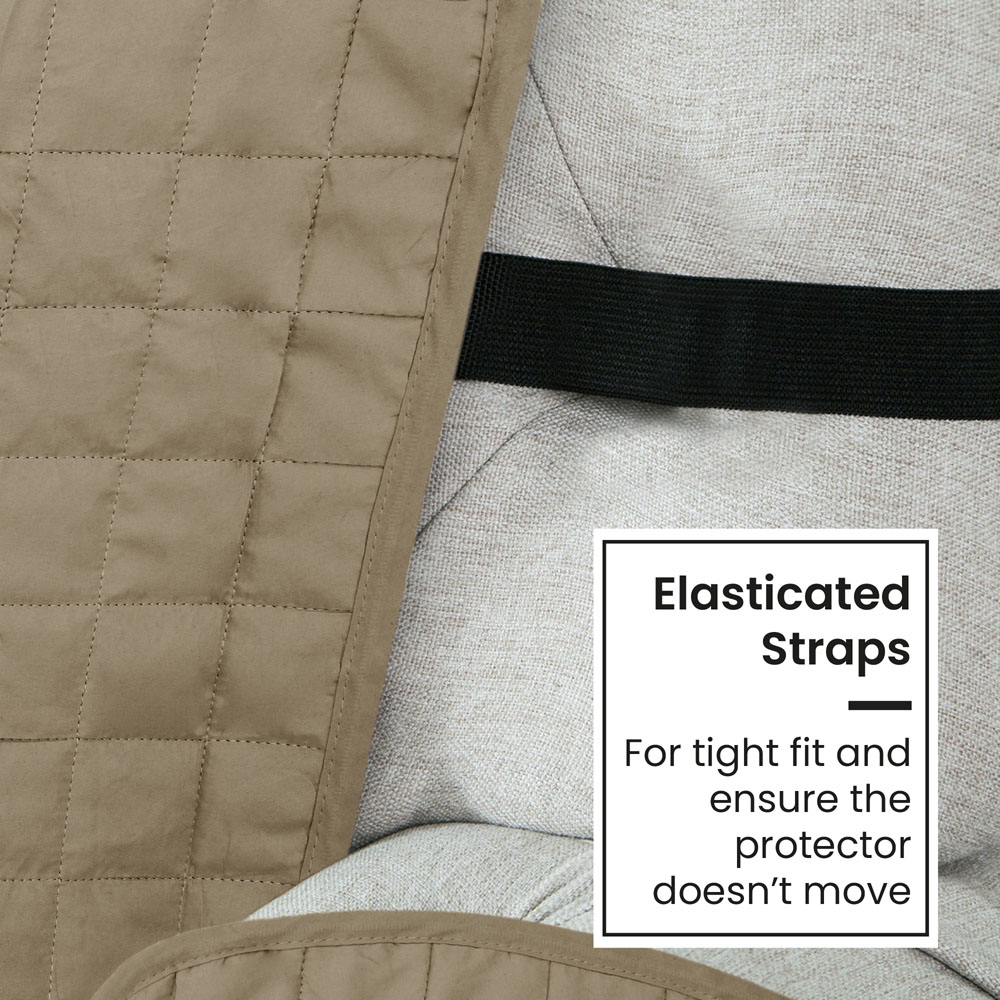 Homerepublic 3 Seater Cream Microfibre Water-Repellent Sofa Protector Image 4