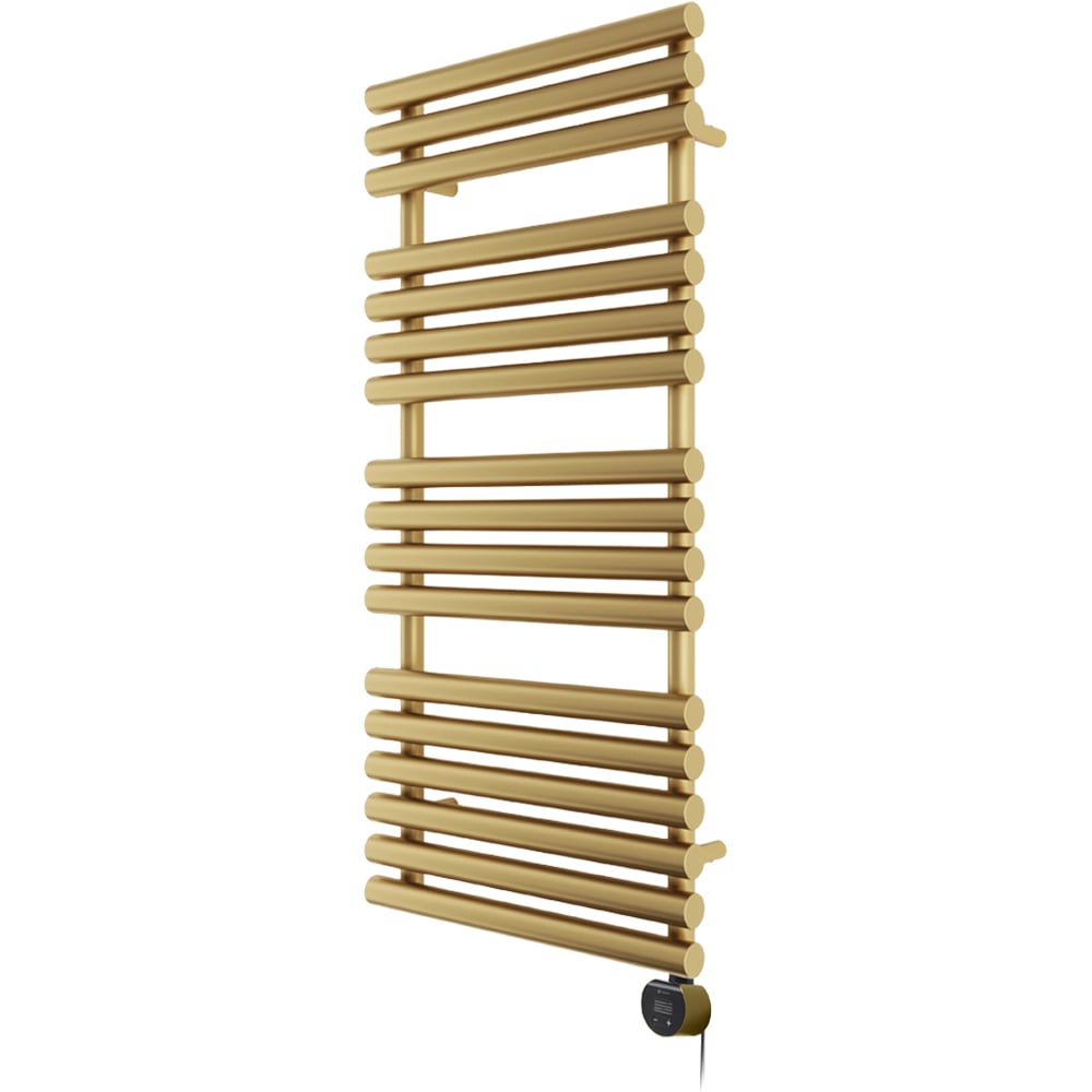 Terma Rolo Towel Brass Electric Towel Rail with VEO Element Controller 1085 x 520mm Image 1