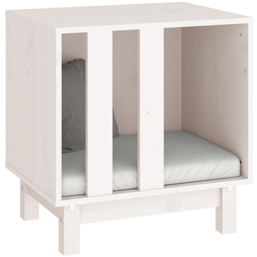 vidaXL White Solid Pine Wood Dog House 50 x 40 x 67cm Image 3