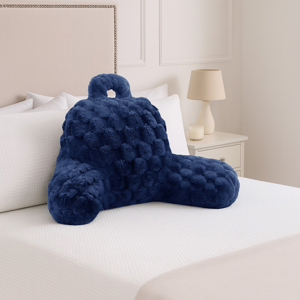 Velosso Navy Chunky Popcorn Back Pillow 65 x 55cm Image 2