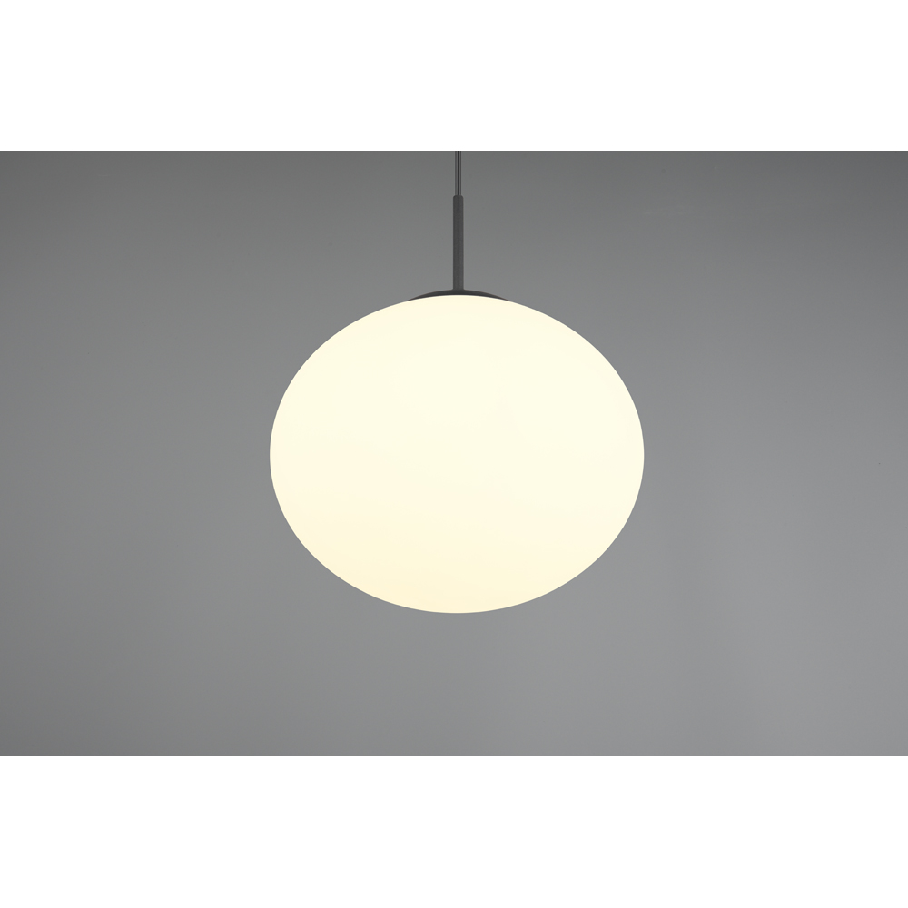 TRIO Fomento Matt Black and White Glass Ceiling Pendant Light Image 4