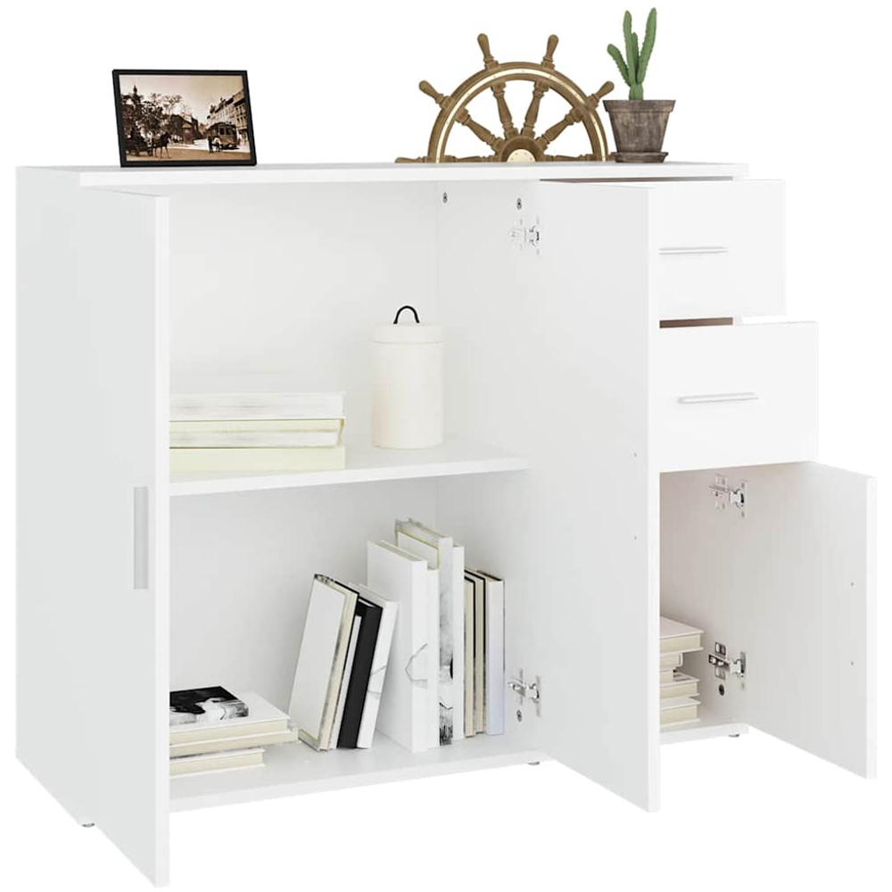 vidaXL 3 Door 2 Drawer White Sideboard Image 3