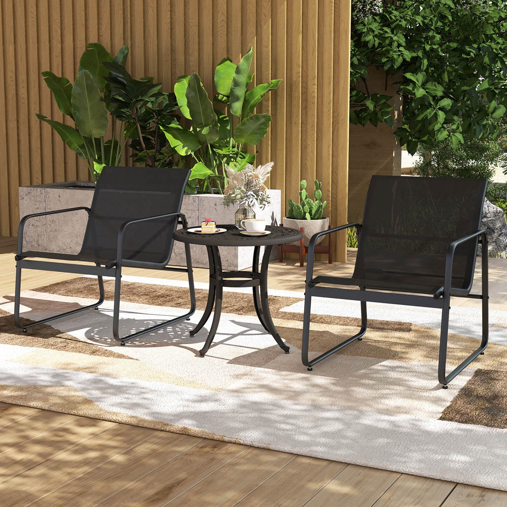 Costway Brown Patio Side Table with Adjustable Footpads Image 5