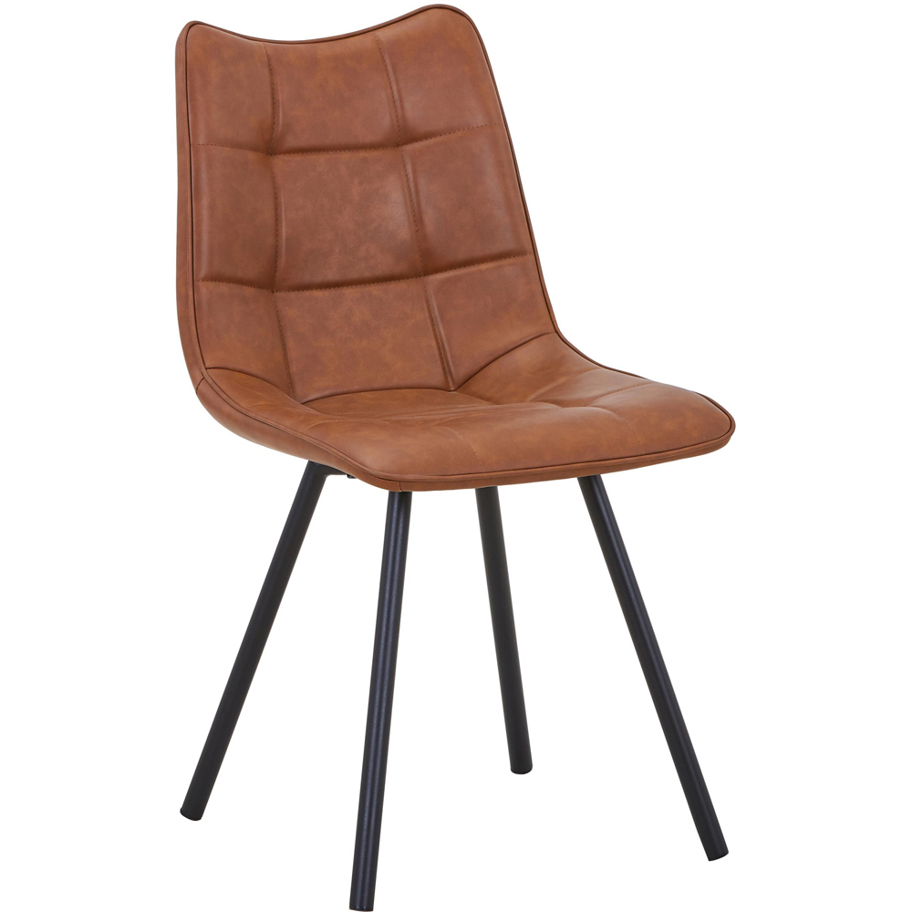 Portland Harper Tan Faux Leather Dining Chair Image 2