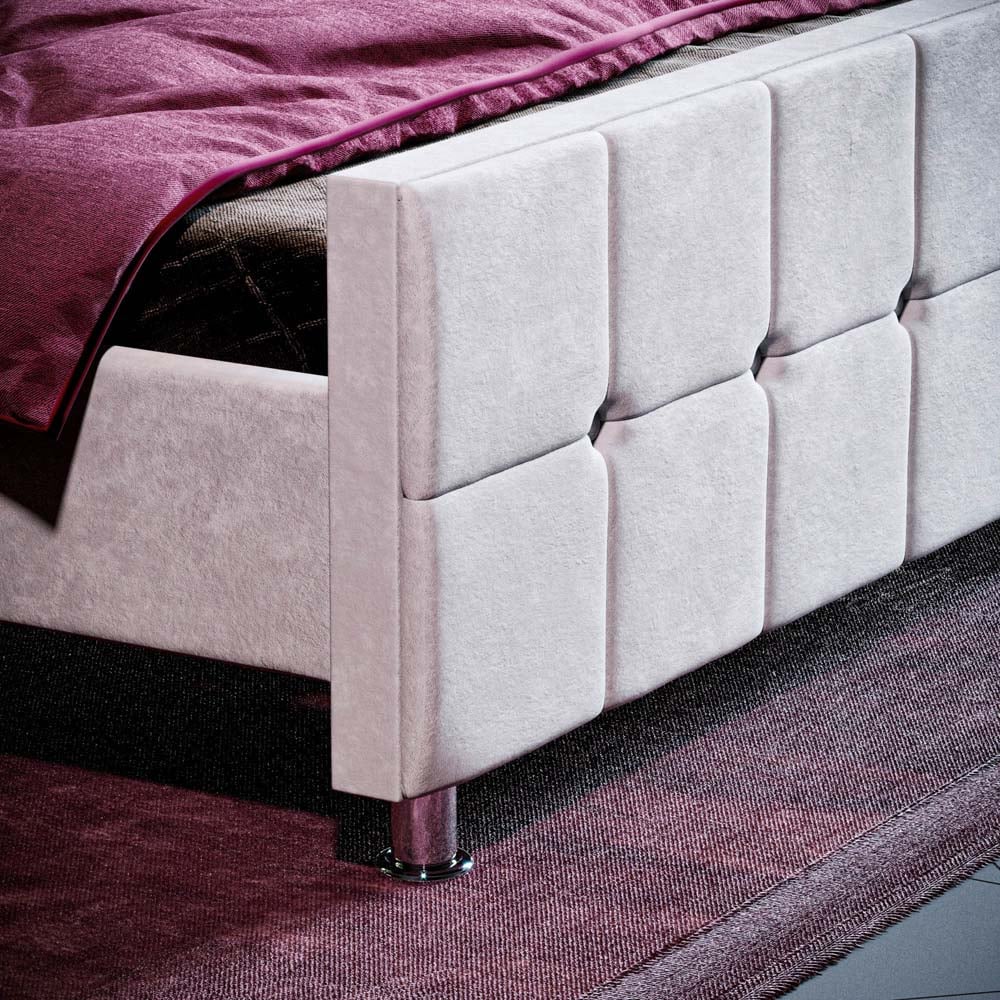 Vida Designs Valentina King Size Light Grey Velvet Bed Frame Image 4