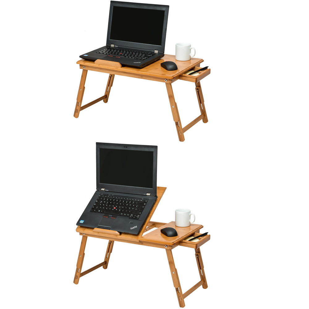 tectake 4 Angle Inclination Single Drawer Laptop Stand Image 4