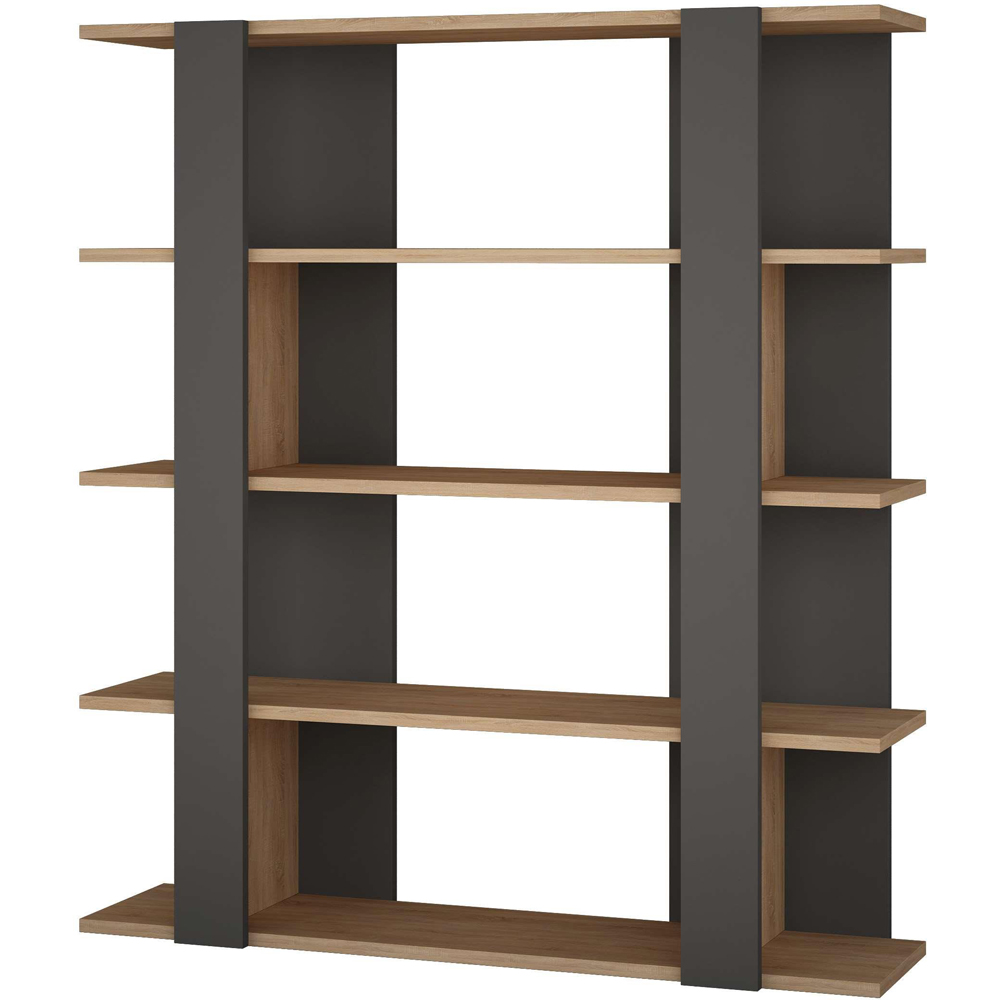 Decortie Tita 4 Shelf Anthracite and Oak Modern Bookcase Image 2