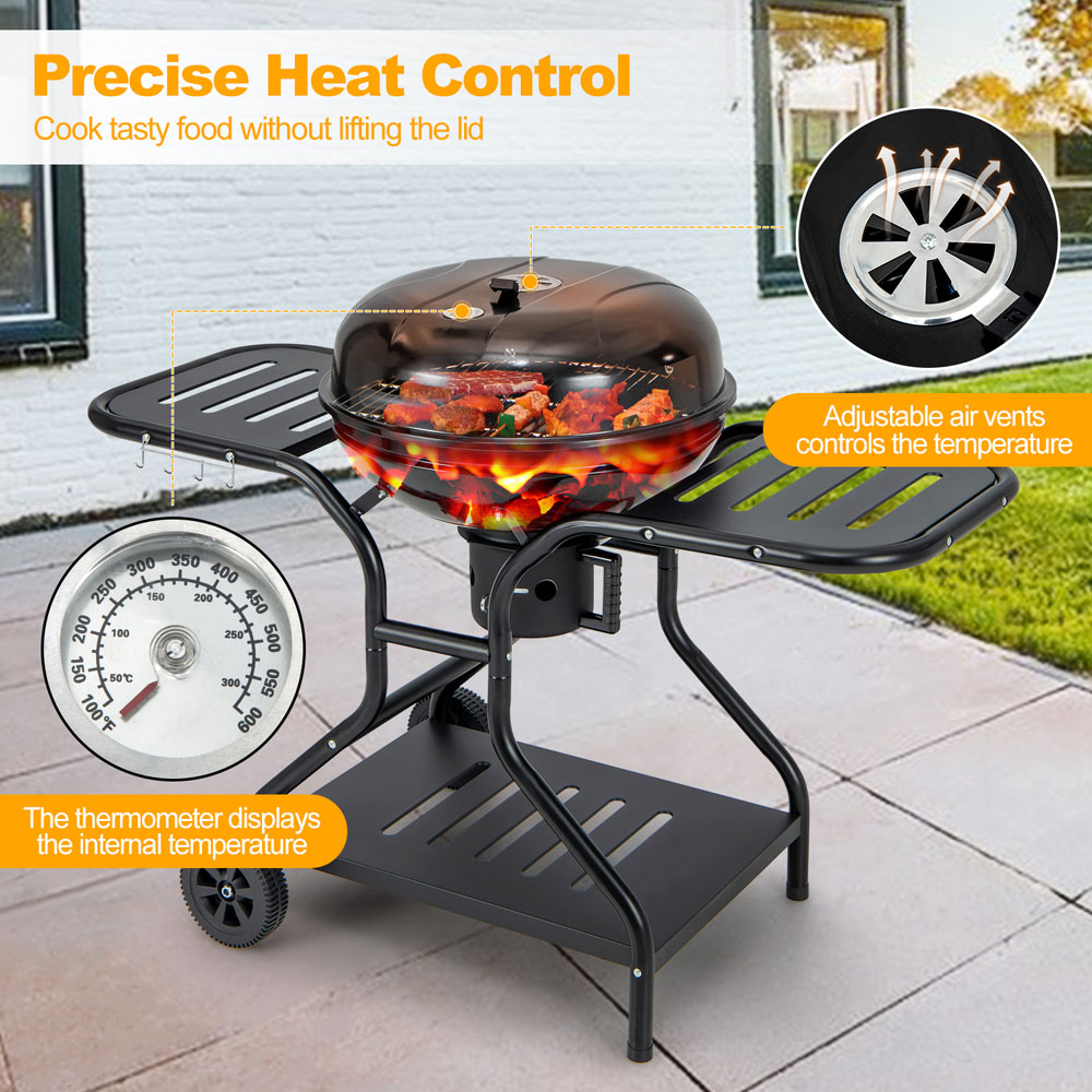 Costway Black Outdoor Barbecue Charcoal Grill Image 4