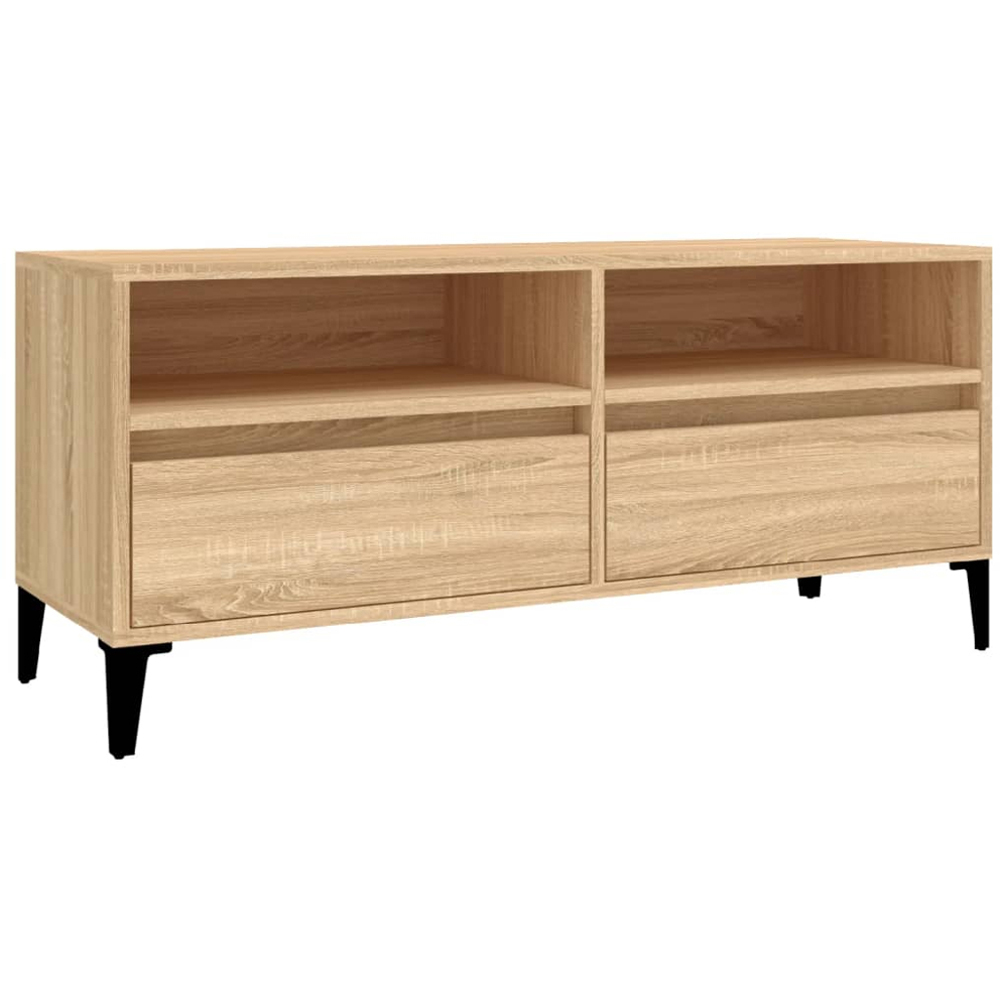 vidaXL 2 Drawer 2 Shelf Sonoma Oak TV Cabinet Image 2
