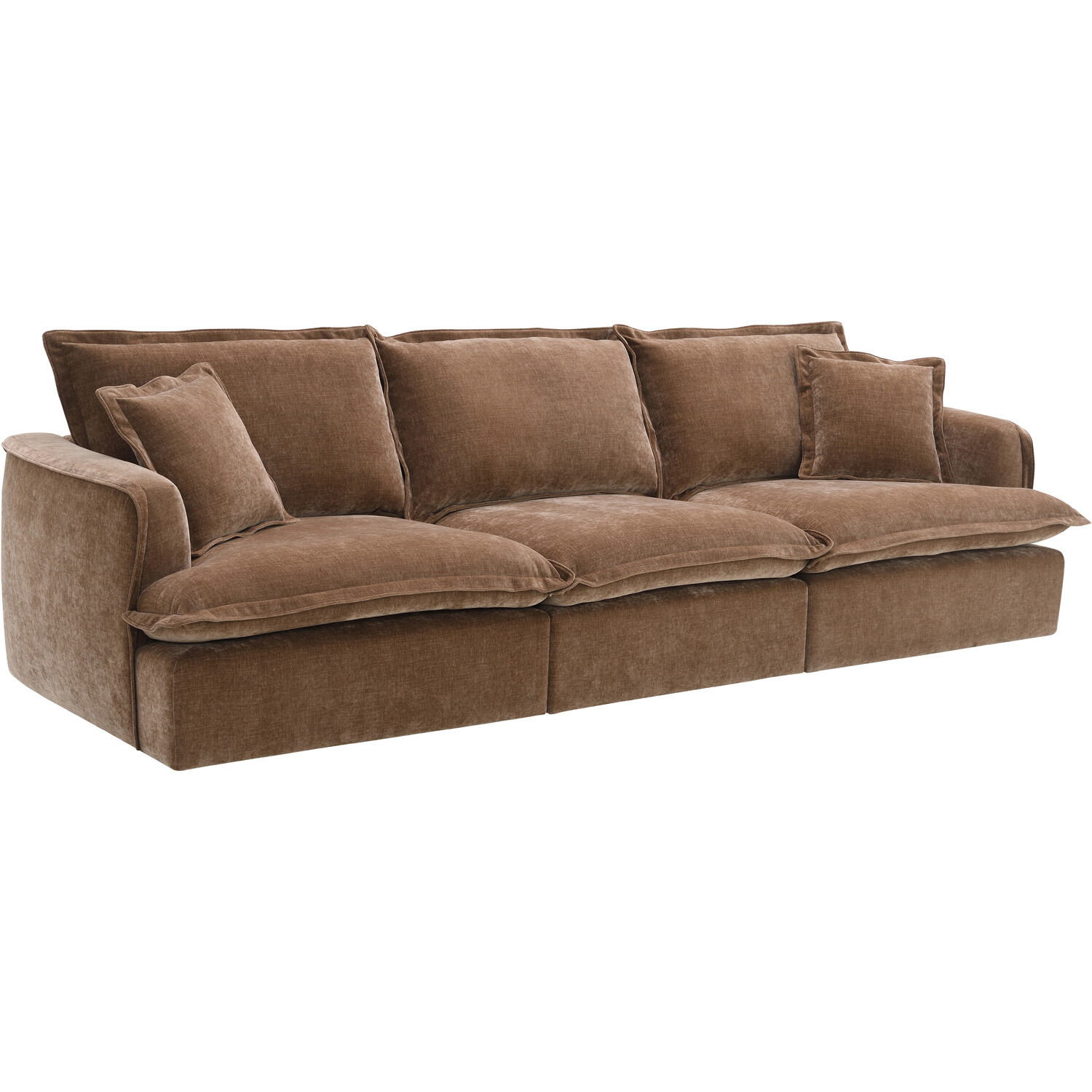 Molly 3 Seater Sofa with Ottoman - Brown Image 6