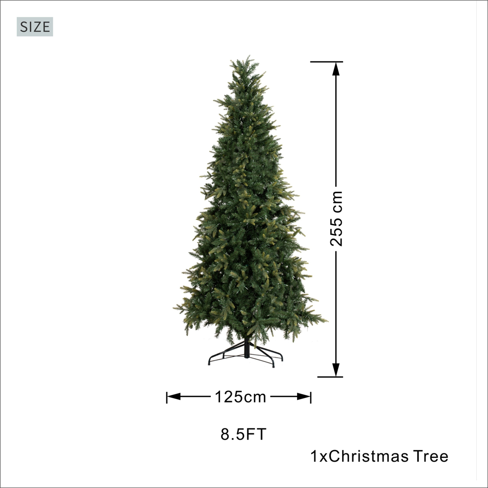 Abrihome 700 Warm White LED Pre-Lit Slim Artificial Christmas Tree with 1894 Mixed Tips 8.5ft Image 9