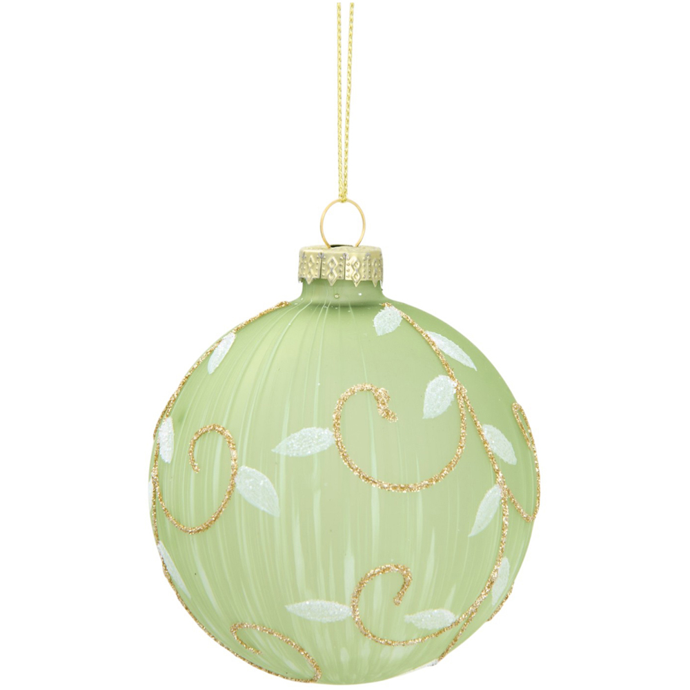 Glitter Detail Green Bauble Image 4