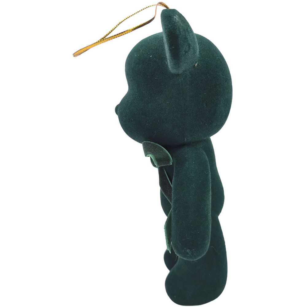 Flocked Bow Teddy Hanging Decoration Small Image 8