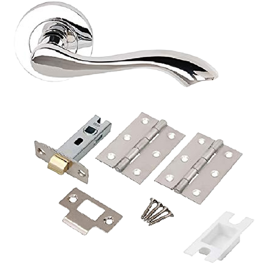 Golden Grace Polished Chrome Cadenza Door Handle Set Image