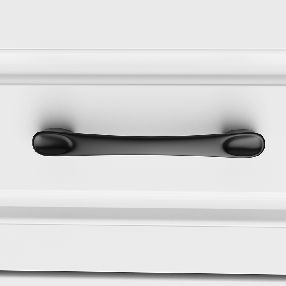 Living and Home 3 Drawer Warm White Modern Bedside Table Image 4