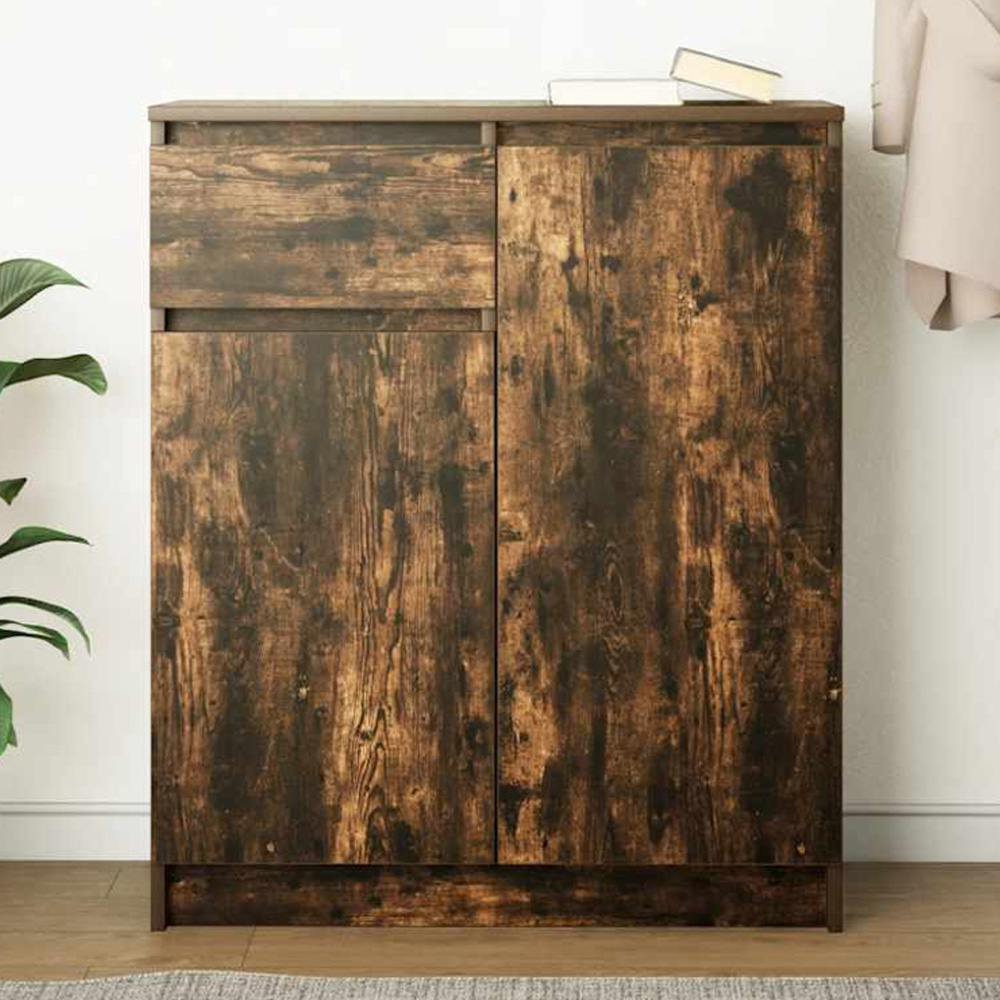 vidaXL 2 Door Single Drawer 3 Shelf Sonoma Oak Sideboard Image 1