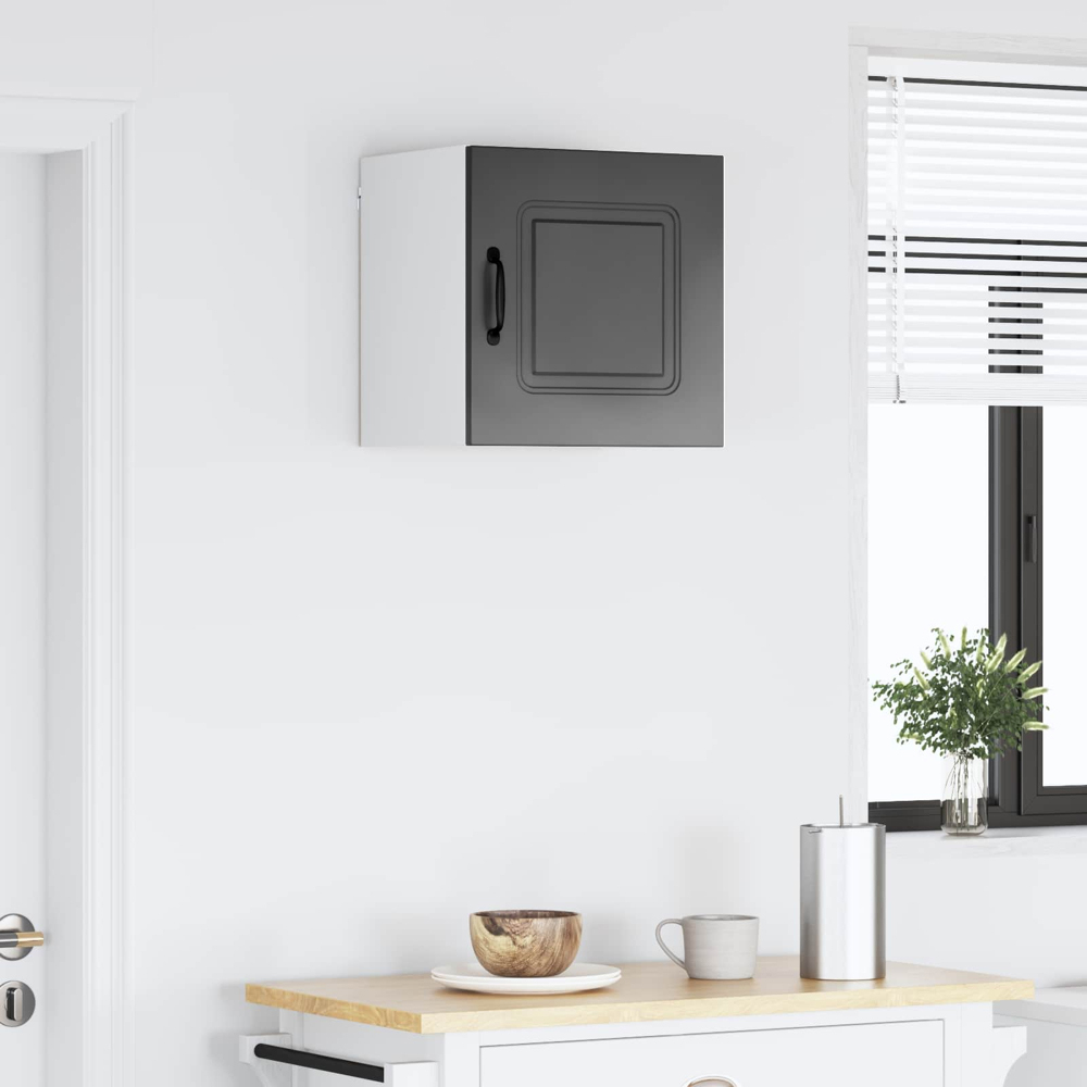 vidaXL Kalmar Single Door Black Wall Mounted Square Kitchen Cabinet Image 9
