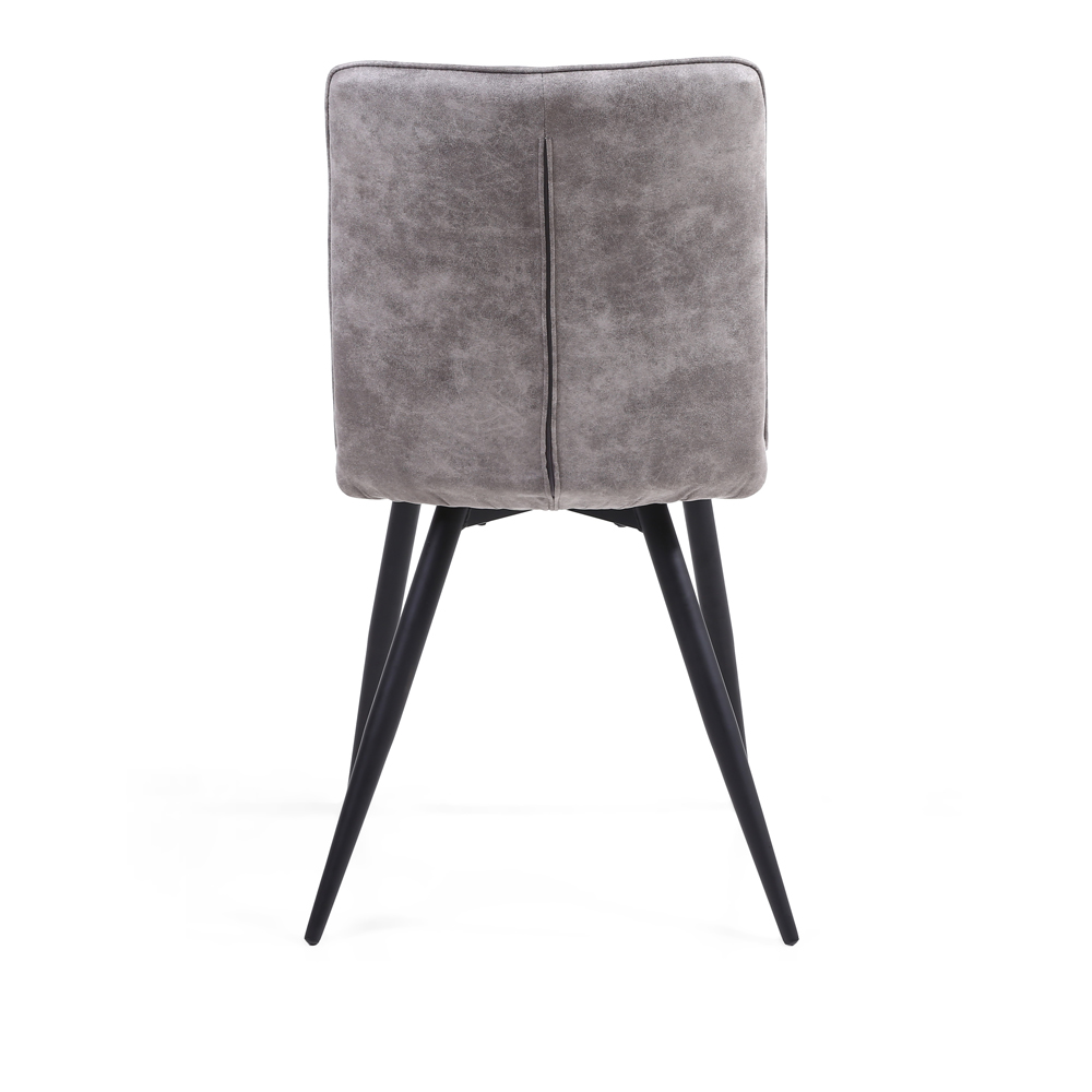Rodeo Set of 2 Dark Grey Suede Effect Dining Chair Image 3