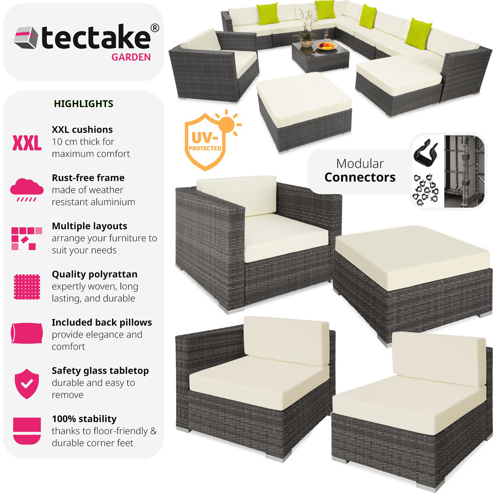 tectake Las Vegas 10 Seater Grey Garden Furniture Set Image 3