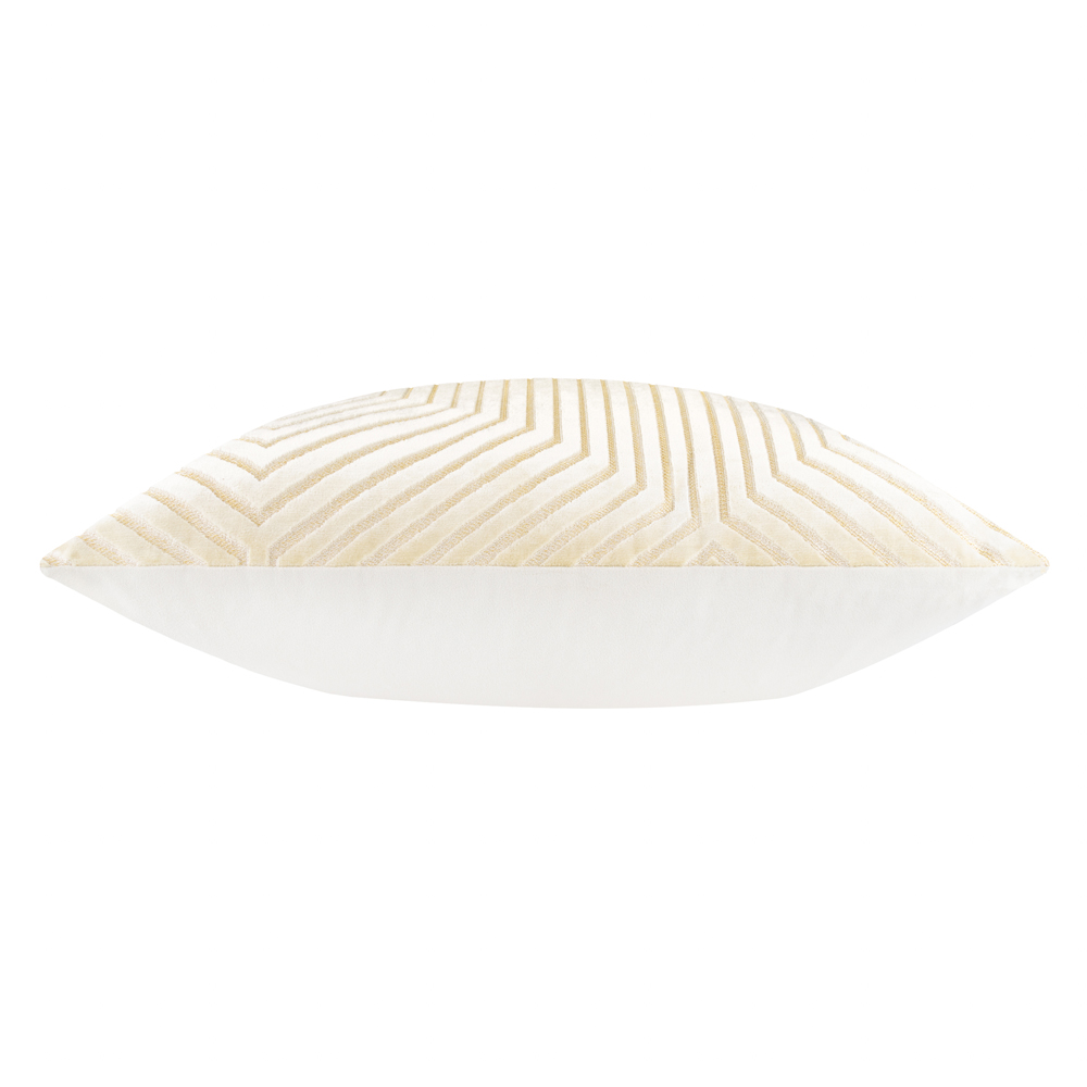 Paoletti Evoke Cut Ivory Velvet Cushion 55 x 55cm Image 3