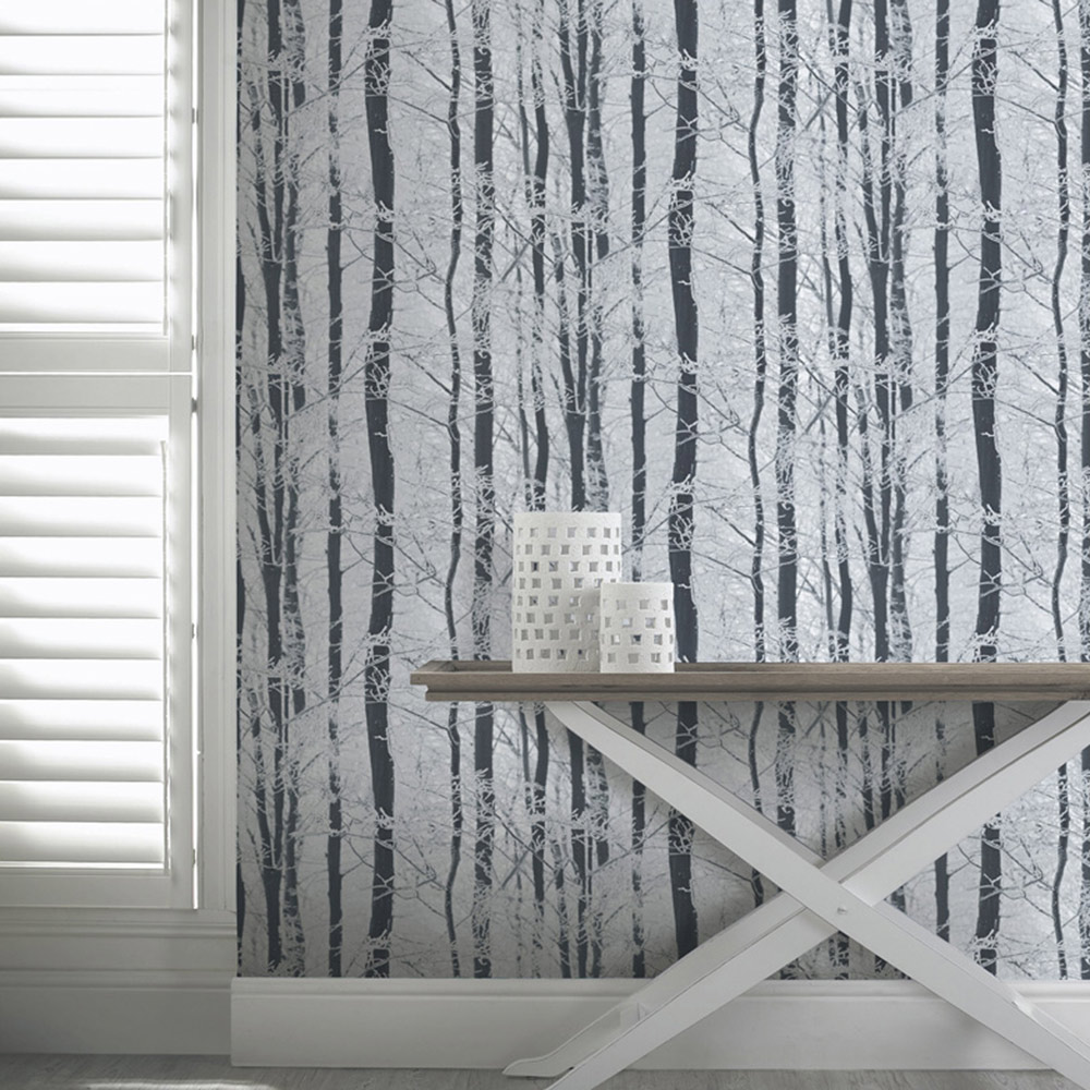 Arthouse Frosted Wood Silver Wallpaper Image 3