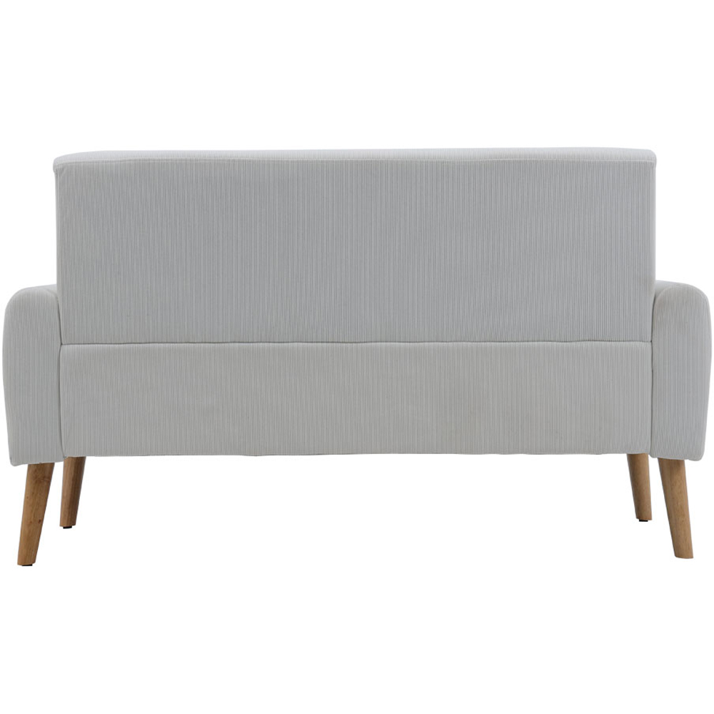 Living and Home 2 Seater White Corduroy Loveseat Sofa Image 3