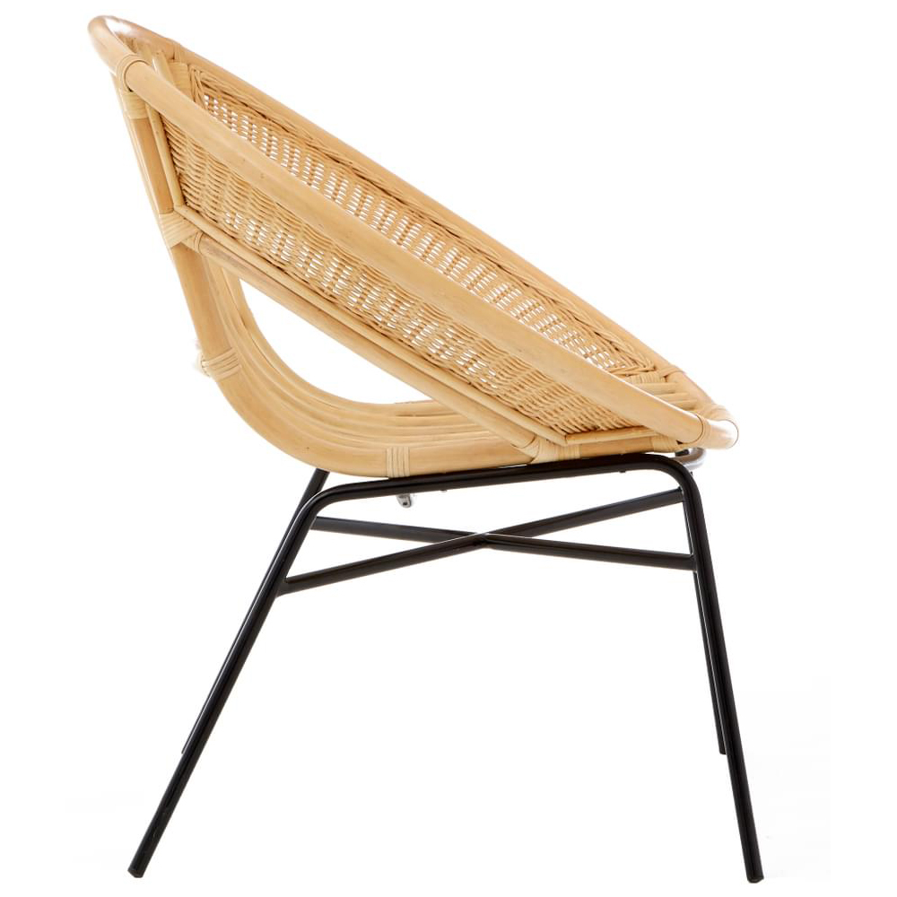 Interiors by Premier Lagom Natural and Black Rattan Chair Image 5
