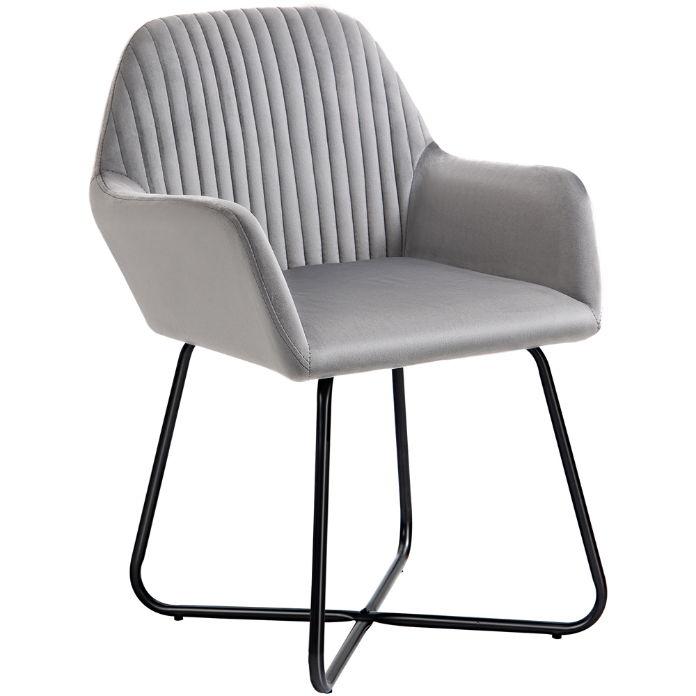 Portland Grey Velvet Modern Armchair  Image 2