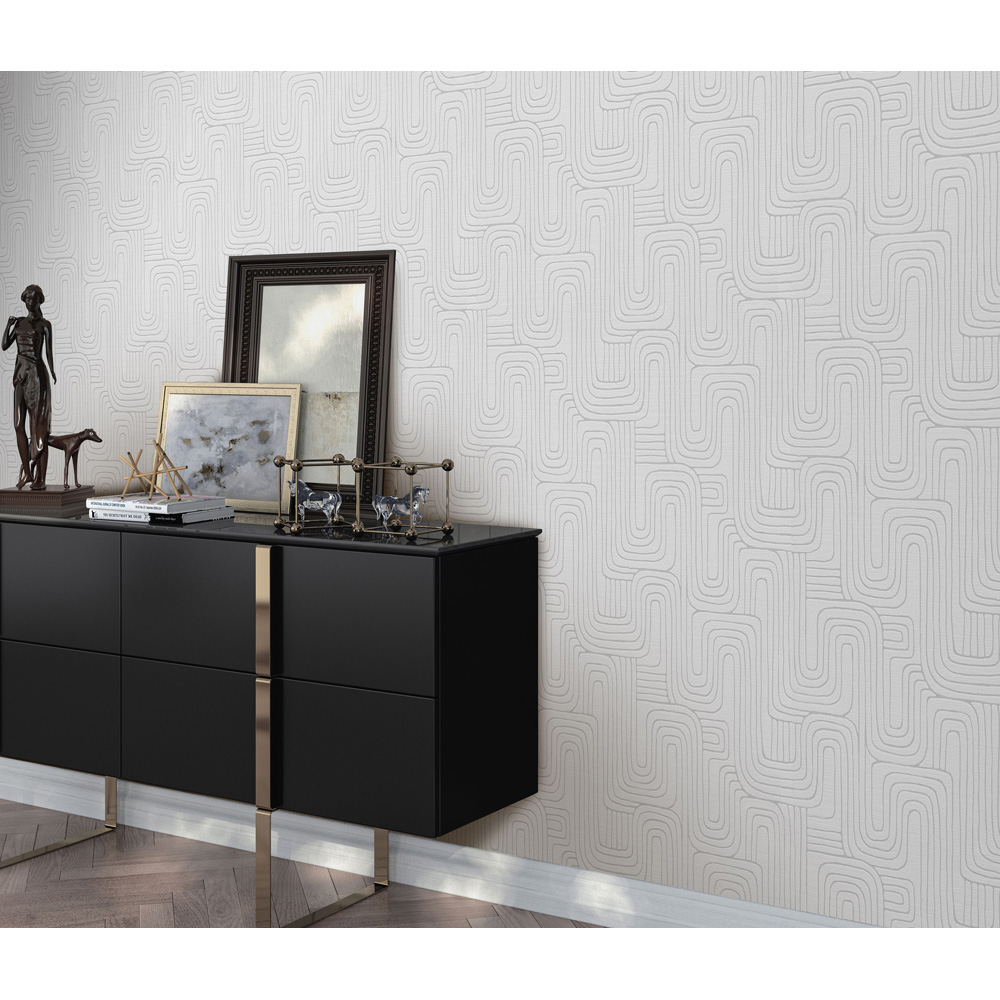 Erismann Rondo Linear White Wallpaper Image 3