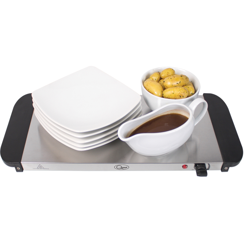 Quest Silver Compact Buffet Server and Warming Plate Image 3
