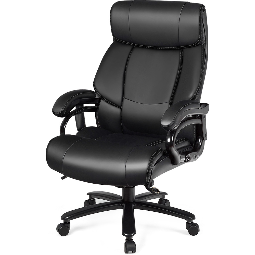Costway Black PU Leather Massage Chair with Cushion Image 2
